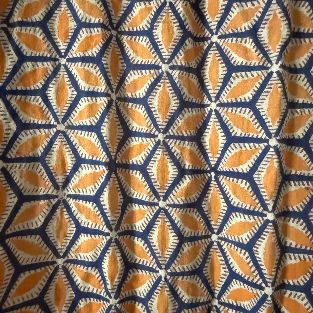 Roberta Roller Rabbit By Roberta Freymann Orange and Blue Geometric Tunic - Picture 8 of 8